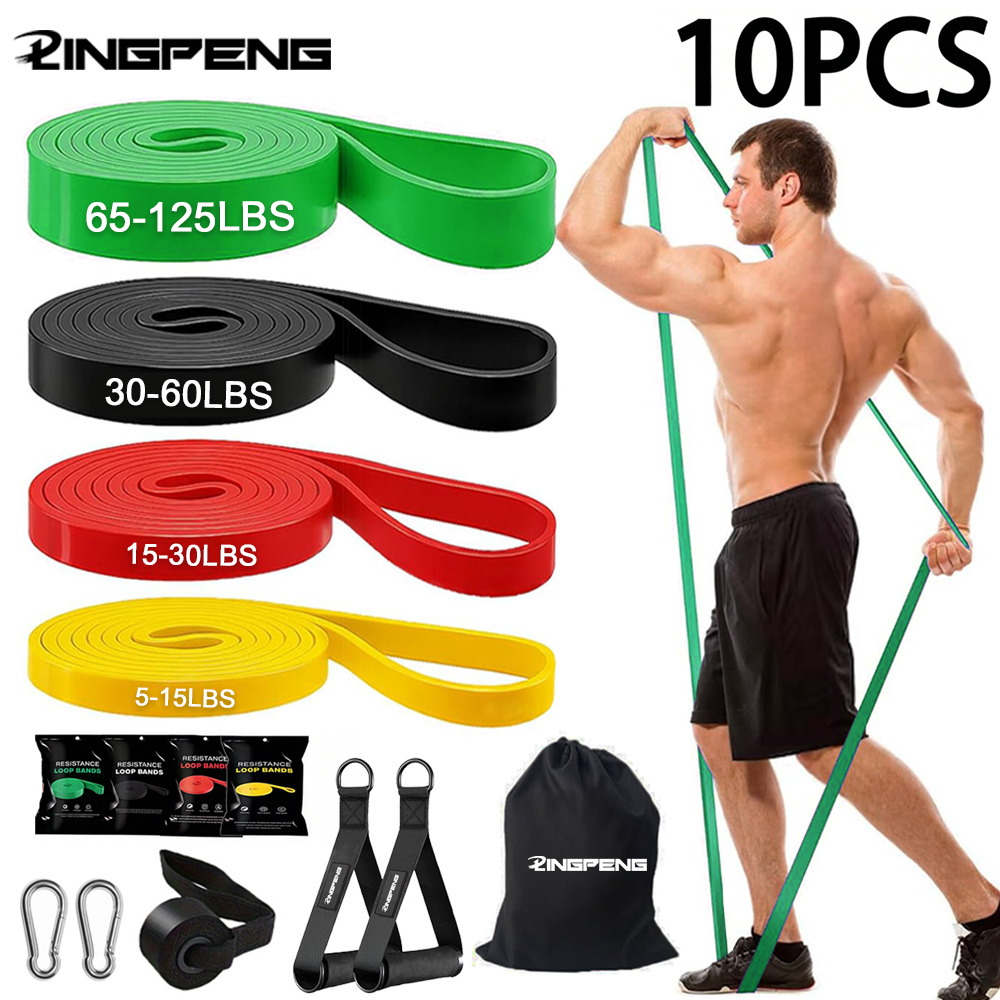 10Pcs 4-Level Resistance Bands - Pull Up Assist Band 评论和价格